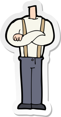 Bir insan tarafından çizilmiş kolları olan bir karikatür vücudunun çıkartması.