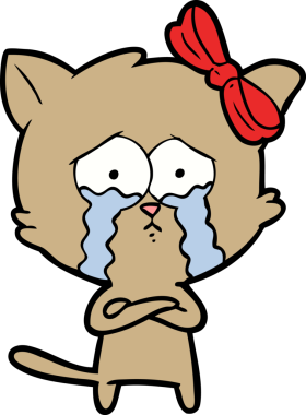 Bir insan tarafından çizilmiş çizgi film kedisi.