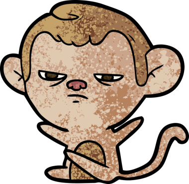 Bir insan tarafından çizilmiş çizgi maymun.