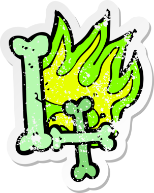 Bir insan tarafından çizilen cadılar bayramı kemik numarasının gerilimli yapıştırması.