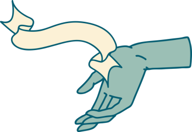 Bir insan tarafından çizilmiş geleneksel dövmeli bir el.