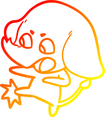 Bir insan tarafından çizilmiş şirin bir fil çizimi.