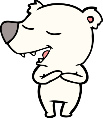 Bir insan tarafından çizilmiş kutup ayısı çizgi filmi.