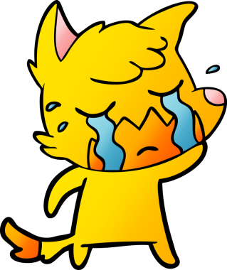 Bir insan tarafından çizilmiş üzgün küçük tilki çizgi film karakteri.