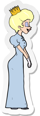 Bir insan tarafından çizilmiş karikatür prensesinin çıkartması.