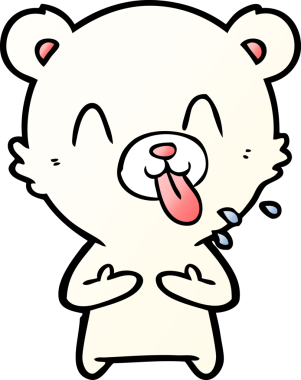 kaba karikatür kutup ayısının insan tarafından çizilmiş dili.