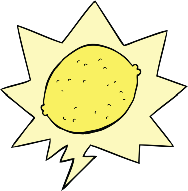 bir insan tarafından çizilmiş konuşma balonlu limon çizgi filmi