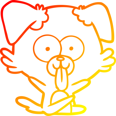 Bir insan tarafından çizilmiş dilli çizgi film köpeği çizimi.