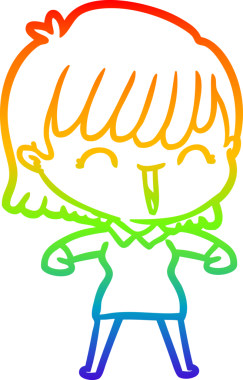 gökkuşağı gradyan çizimi bir insan tarafından çizilmiş bir karikatür kadın