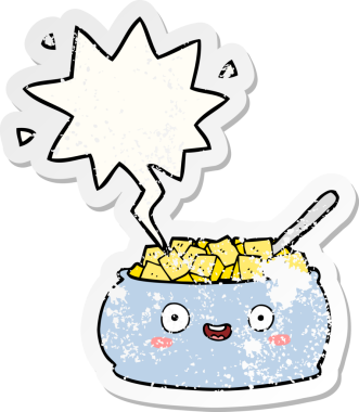 Bir insan tarafından çizilmiş, kederli, tatlı bir şeker kasesi.