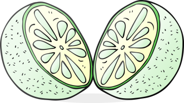 Bir insan tarafından çizilmiş yarım karpuz.