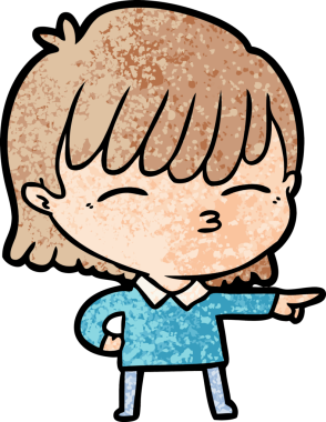 Bir insan tarafından çizilmiş karikatür kadın.