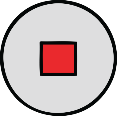 Bir insan tarafından çizilmiş şirin bir dur düğmesi karikatürü