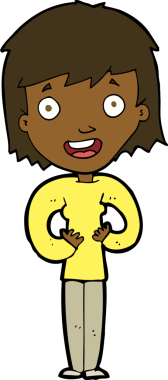 Bir insan tarafından çizilmiş mutlu bir kadın.