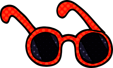 Bir insan tarafından çizilmiş karalama güneş gözlükleri.