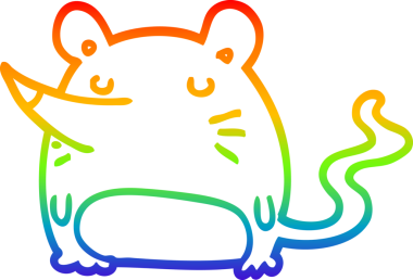 gökkuşağı gradyan çizgi çizimi bir insan tarafından çizilmiş bir fare