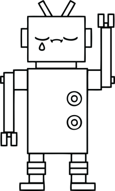 Bir insan tarafından çizilmiş robot çizimi