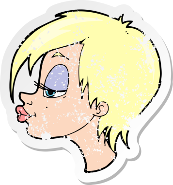 Bir insan tarafından çizilmiş bir karikatürün gerilimli çıkartması.