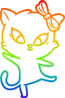 gökkuşağı gradyanı çizimi bir insan tarafından çizilmiş çizgi film kedisi