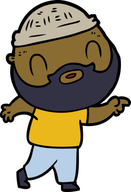 Bir insan tarafından çizilmiş sakallı bir adam.