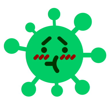 Bir insan tarafından çizilmiş kafası karışık bir virüs.