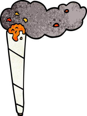 Bir insan tarafından çizilmiş marihuana esrar karalaması.