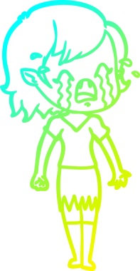 Bir insan tarafından çizilmiş ağlayan vampir kız çizgi filmi.