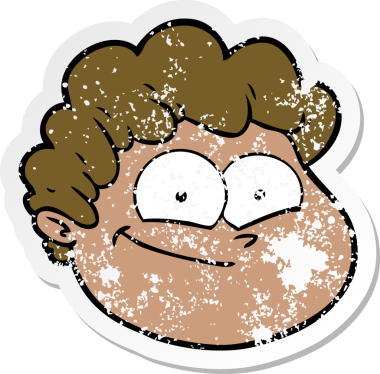 Bir insan tarafından çizilmiş karikatür erkek yüzü.