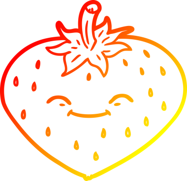 Bir insan tarafından çizilmiş bir çileğin sıcak gradyan çizimi