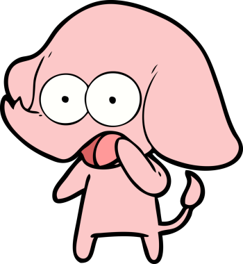 Bir insan tarafından çizilmiş şirin bir fil.