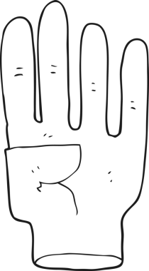 Bir insan tarafından çizilmiş siyah beyaz bir el çizimi.