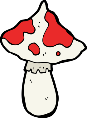 Bir insan tarafından çizilmiş mantar taburesi.
