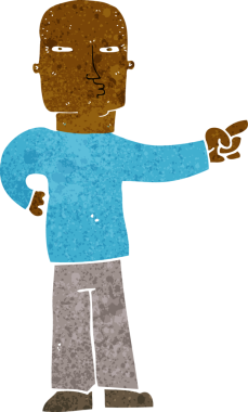 Bir insan tarafından çizilmiş çizgi filmdeki adam.