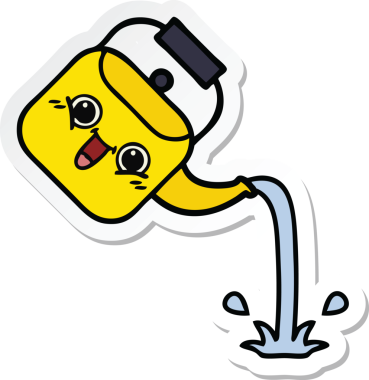 Bir insan tarafından çizilmiş tatlı bir karikatür çıkartması.