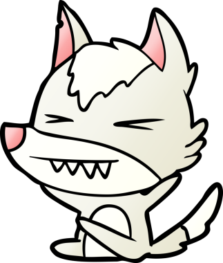 Bir insan tarafından çizilmiş kızgın kurt çizgi filmi.