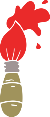 Bir insan tarafından çizilmiş karalama boya fırçası.