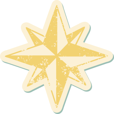 Bir insan tarafından çizilmiş bir yıldızın sembolik dövmeli görüntüsü