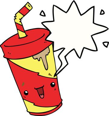 Bir insan tarafından çizilmiş, tatlı bir karikatür soda.