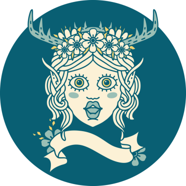 Retro Dövme Tarzı Elf Karakter Yüzü Bir İnsan Tarafından Çizildi