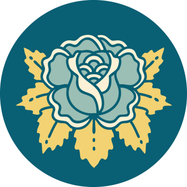 Bir insan tarafından çizilmiş bir gülün ikonik dövme şekli