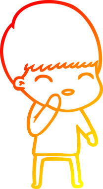 Bir insan tarafından çizilmiş mutlu çizgi film çocuğu çizimi.