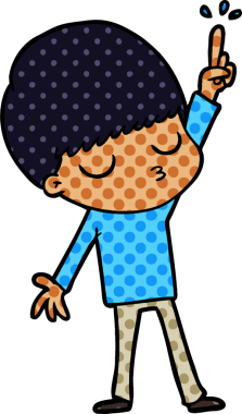 Bir insan tarafından çizilmiş sakin çocuk çizgi filmi.