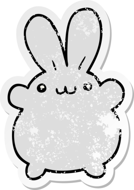 Bir insan tarafından çizilmiş karikatür tavşanı.