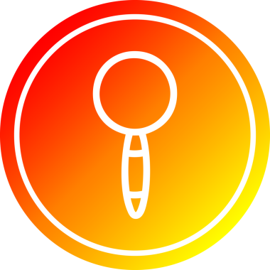 Bir insan tarafından çizilmiş sıcak eğimli büyüteç dairesel simge