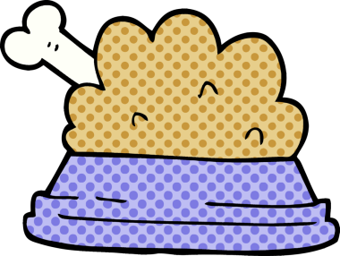 bir insan tarafından çizilmiş karikatür hayvan yiyeceği.