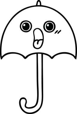 Bir insan tarafından çizilmiş şemsiye çizimi