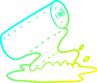 Bir çizgi film mutfak havlusunun soğuk gradyan çizimi bir insan tarafından çizilmiş.