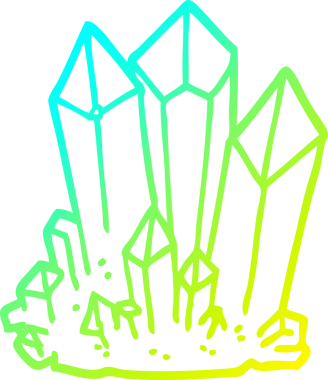 Bir insan tarafından çizilmiş doğal kristallerin soğuk gradyan çizgileri.