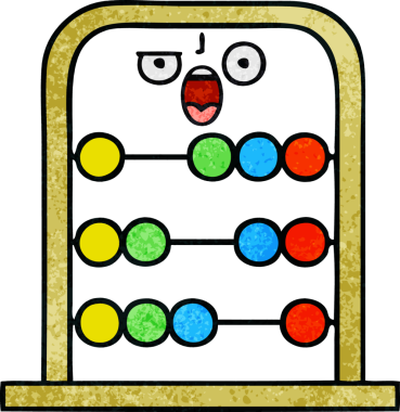 Bir insan tarafından çizilmiş abaküsün retro grunge desen karikatürü.