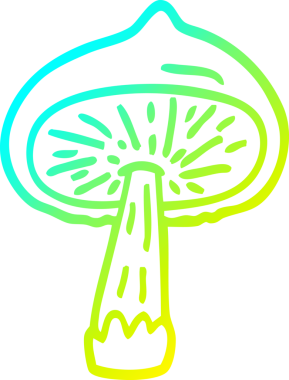 Bir insan tarafından çizilmiş bir mantarın soğuk gradyan çizimi